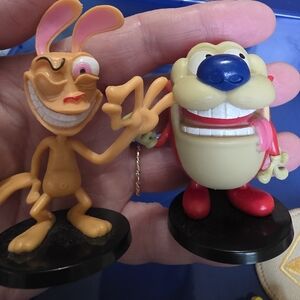 Ren & Stimpy Figurine Pair - Cartoon Collectible